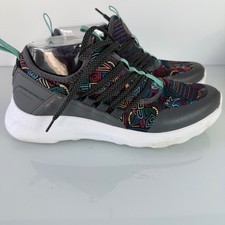 Inkkas Flexaire Runner Women 9 Grey Multicolor Geometric Tribal Athletic Shoe