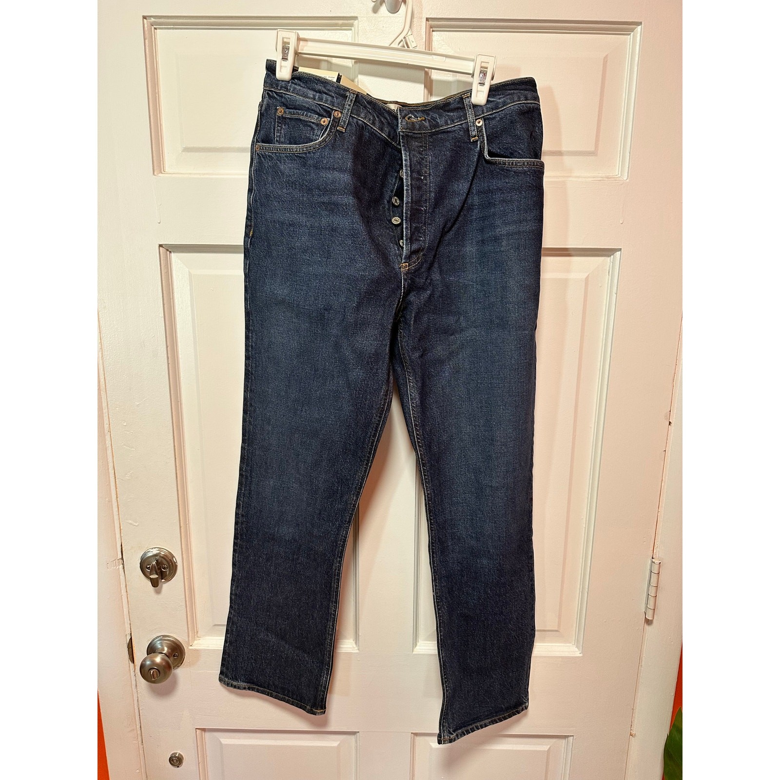 NWT Agolde Riley Long High Rise Straight Jean Divided Size 32 image 5