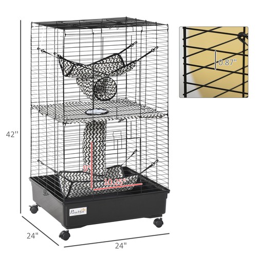 Small Animal Habitat Pet Play House for Ferret w/ Wheels Hammocks Tunnels - Afbeelding 2 van 11