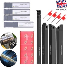 4Pcs Lathe Turning Tool Set Holder Boring Bar with Carbide Inserts Cutting Tools