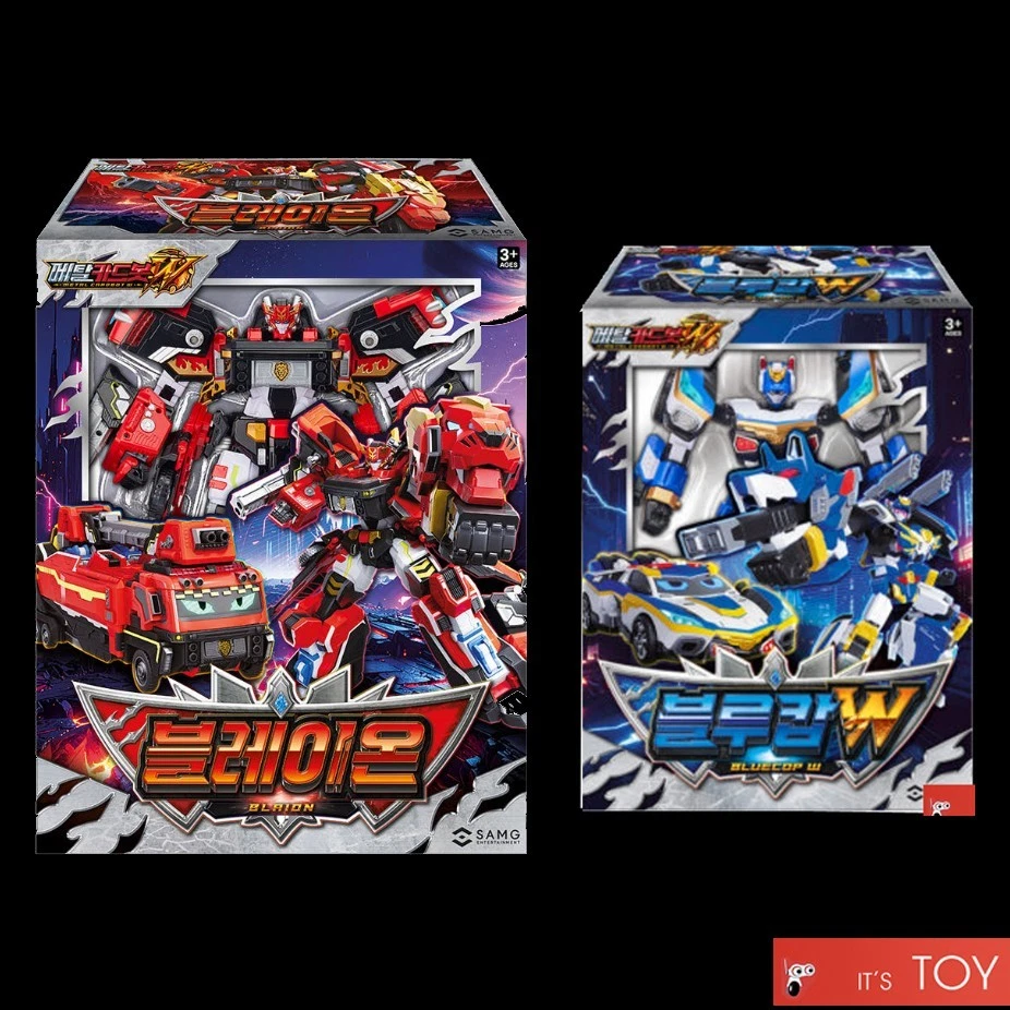 Metal Cardbot W BLAION & BLUE COP W Grand Blue Leon Transforming