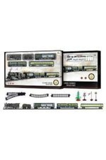 Vintage Train Set - Lights, Sounds, 3 Wagons, 14 Track Pieces