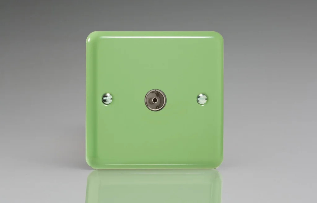 Coaxial Socket Green TV Co-Axial Lily Beryl Plain Insert Varilight XY8.BG