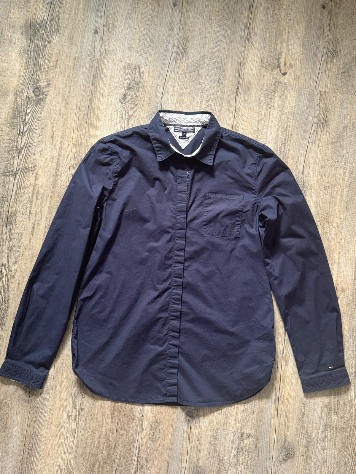 Tommy Hilfiger Men's Shirt - Dark Blue - Size XS (Size 8)
