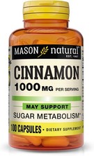 MASON NATURAL Cinnamon 1000 mg Natural Dietary 100 Count Pack of 1 