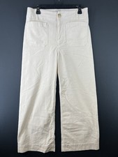 Anthropologie Maeve Colette Size 31 Petite Corduroy Wide Leg Pants Ivory