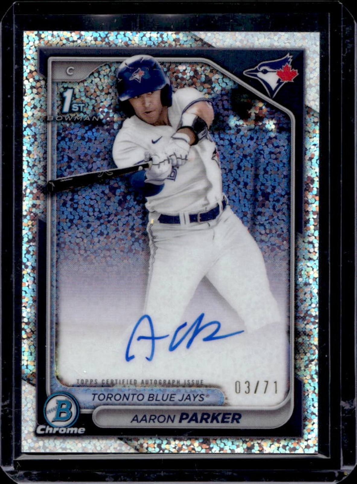 2024 Bowman Draft Aaron Parker Chrome Auto Sparkles Refractor 1st #3/71