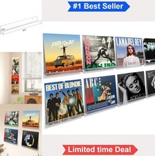 Vinyl Record Wall Mount Shelves 8 Pack 12 Inch Clear Acrylic Floating Display