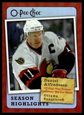 2007-08 O-Pee-Chee Season Highlights Daniel Alfredsson Ottawa Senators #SH2