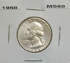 1958 Washington Quarter/Philadelphia/Silver/US Coin