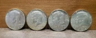 1966 Lot Of 4  Kennedy Half Dollars 40% Silver Circulated Ungraded  # 35