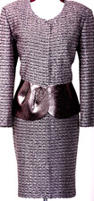 ST.JOHN Womens Tweed Pink Black Sequins Metallic Shimmer Jacket Dress Sz 4