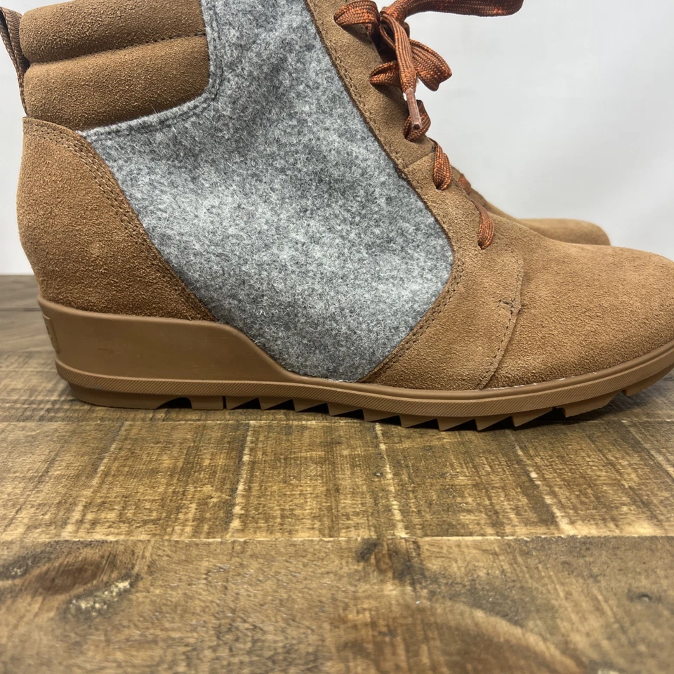 Sorel Womens Evie Ankle Lace Boot US 12 In Velvet Tan Built In Heel - Image 4 of 4