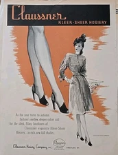 1933 Womens Claussner Hosiery Stockings Legs vintage Fashion Art ad