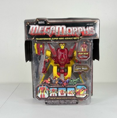 Marvel Megamorphs Iron Man Transforming Figure Iron Bot ToyBiz 2006 Sky-Fighter