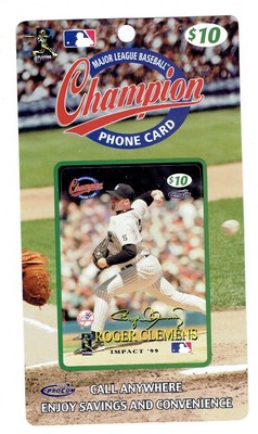 Roger Clemens 1999 Procom Impact MLB Champion Phone Card Unused & Expired