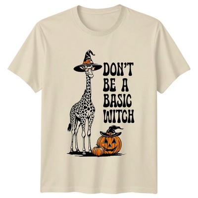 Dont Be A Basic Witch Halloween Giraffe Herren Damen Grafik T-Shirt