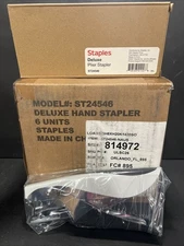 Staples Deluxe Plier Stapler 6 Count Black/Gray ST24546