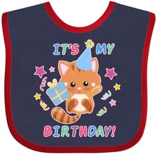 Inktastic Its My Birthday With Kitten Stars And Confetti Baby Bib Birthdays Cute