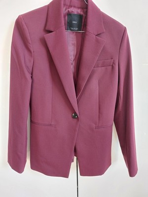 MANGO Blazer Anzugjacke weinrot NEU, Gr. 34