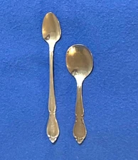 Set of 2 Oneida Community CHATELAINE Stainless Steel Baby Infant Feeding Spoons