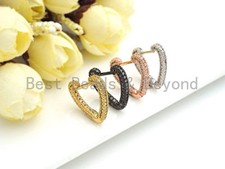 CZ Heart Shape Huggie Earrings, Sku J283