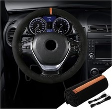 Steering Wheel Cover, Anti-Slip Auto Stitch on Wrap Steering Wheel Protector for