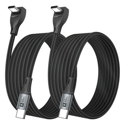 USB C Kabel 2 Stück 3m 60W 90 Grad Schnellladekabel für iPhone MacBook