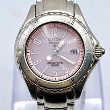 CITIZEN Eco-Drive Diver 200m Pink Dial Stainless Quartz Watch From Japan