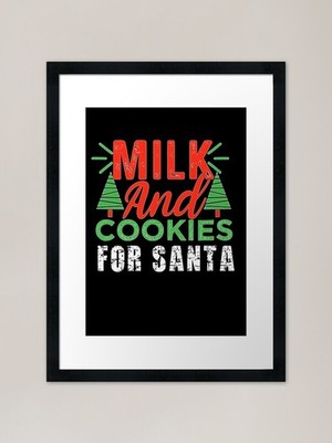 Milch und Kekse für den Weihnachtsmann gerahmt ein gerahmtes Wandbild Poster Leinwanddruck Bild