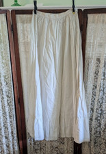 Victorian Edwardian White Cotton Petticoat Slip Pintuck Hem Museum Deaccession