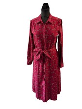 Thought Floral Shirt Dress Tie Waist Viscose Tencel Sustainable UK Brand Size 10