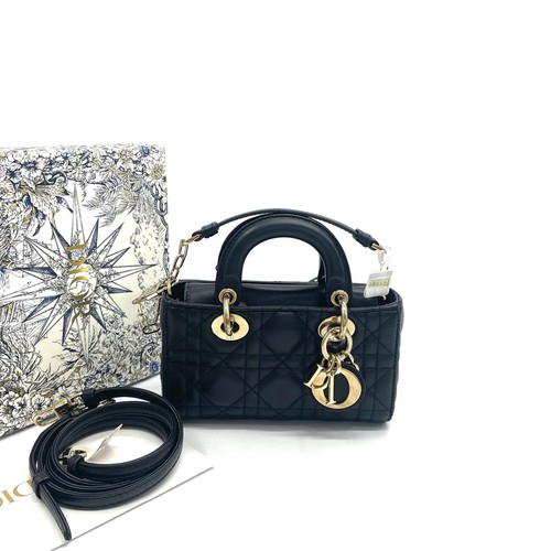 Dior Lady D-Joy Mini Black Lambskin Crossbody Bag Duty Paid