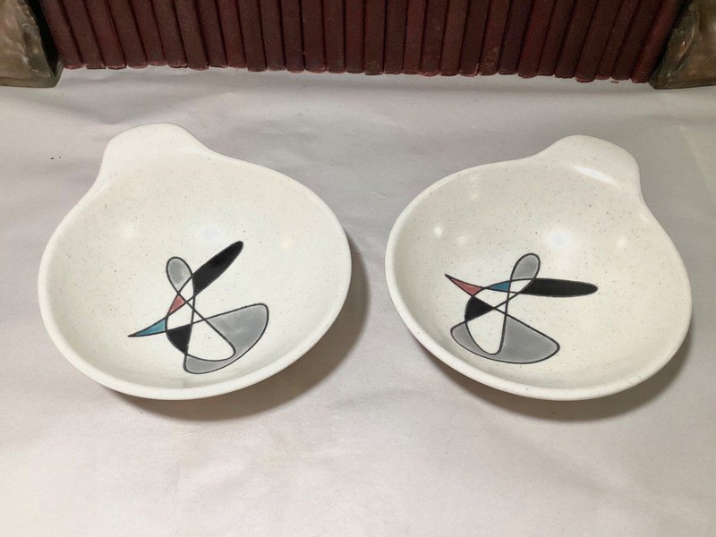 METLOX POPPYTRAIL CALIFORNIA CONTEMPORA Fruit Bowls w/ Handles MCM, Scarce!