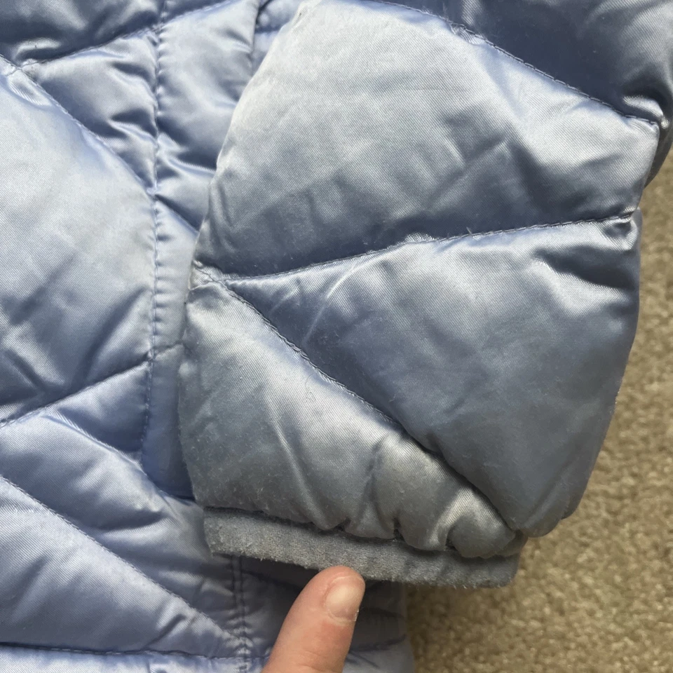 North Face 550 Down Puffer Jacket Girls Small 7-8 Purple Quilted Winter Warm - Image 3 of 4
