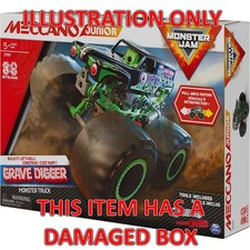 MECCANO Junior Official Monster Jam Grave Digger Monster Truck Kit DAMAGED BOX