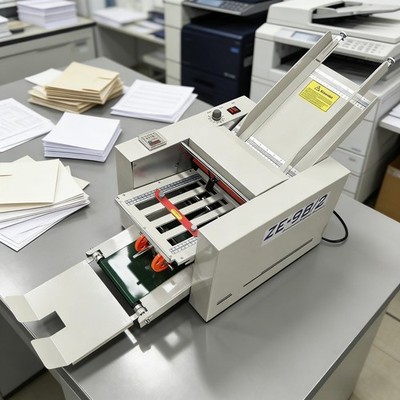 110V Electric Paper Folding Machine with Auto Counter & 2 Folding Trays, ZE-9B/2