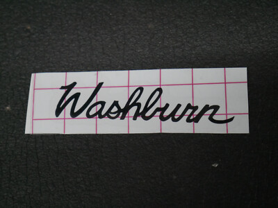 Washburn Headstock Logo - Premium Vinyl Guitar Project Replacement Black White 