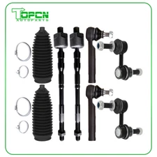 8x Front Tie Rod End Sway Bar Rack and Pinion Bellow For 2010-2014 Subaru Legacy