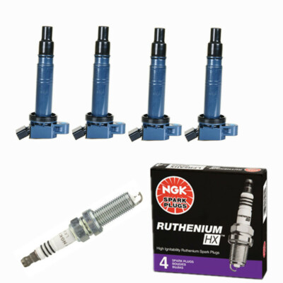 UF495 Ignition Coil & NGK Ruthenium Spark Plug for Scion xB Toyota Matrix L4 V8