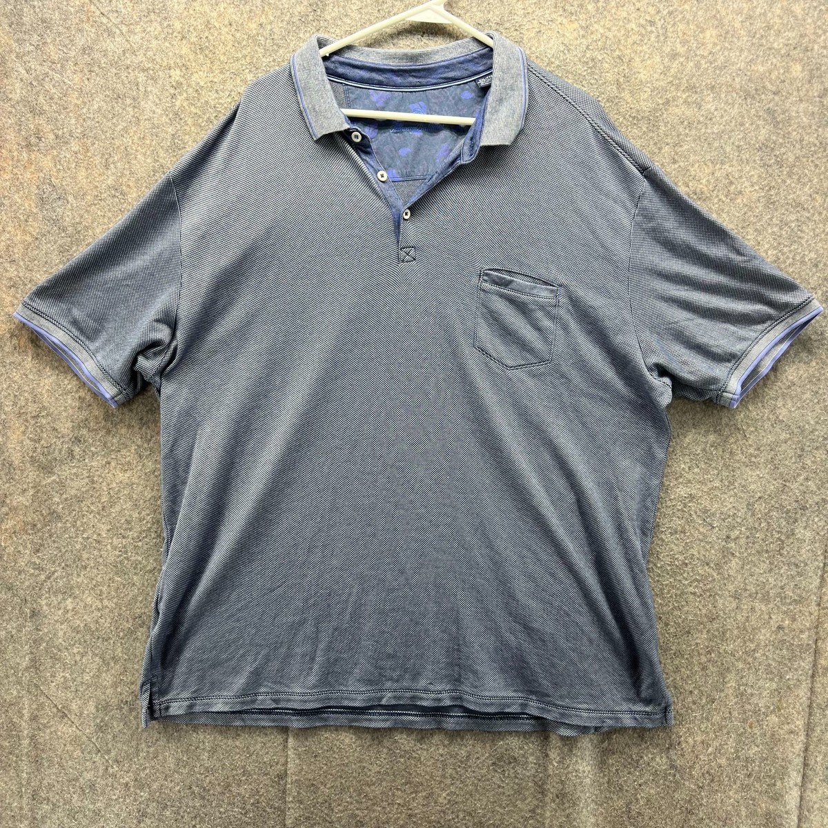 Tommy Bahama Polo Shirt Mens XXL Adult Blue Dress Preppy Palm