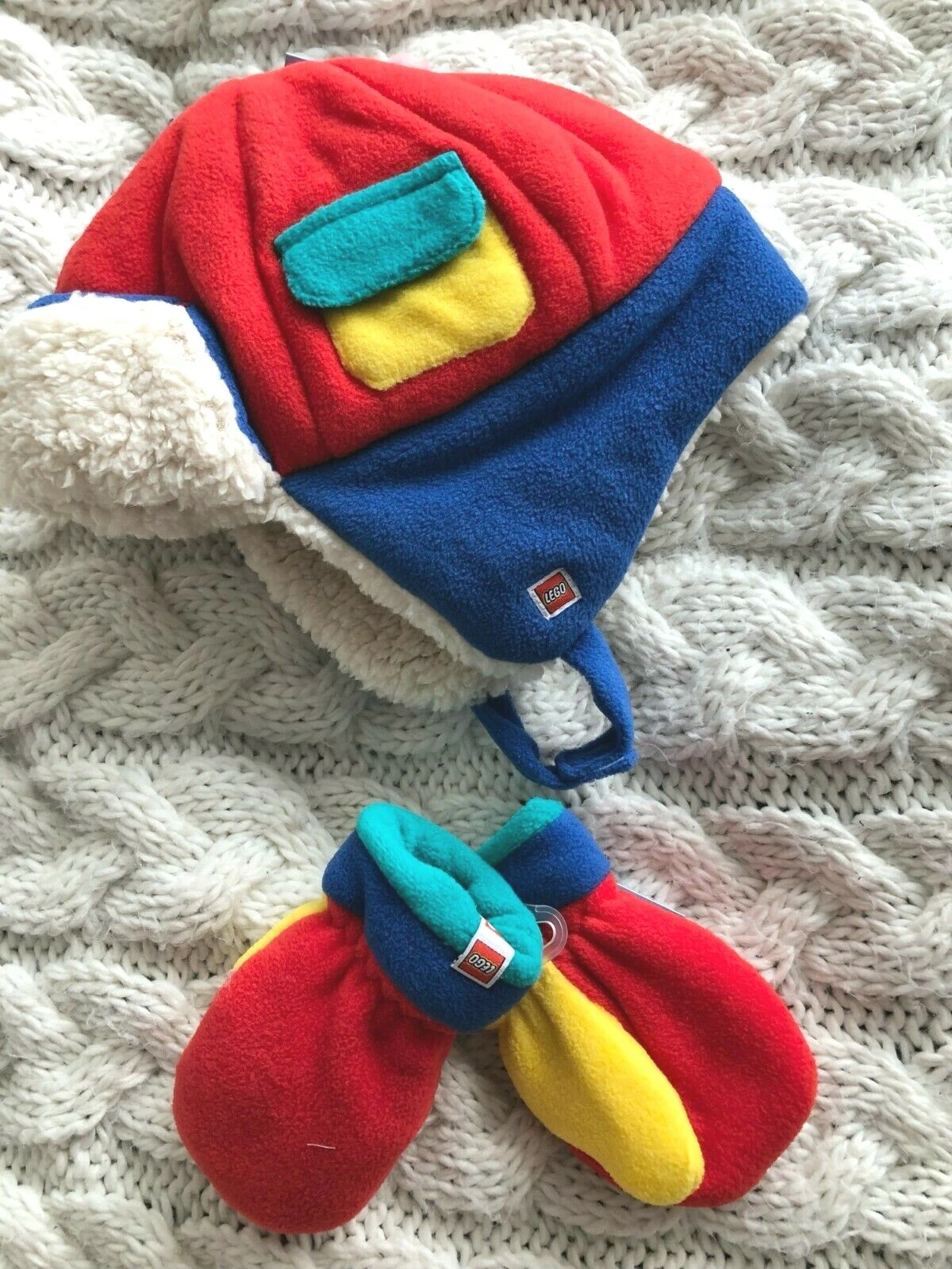 LEGO x TARGET | Holiday Collection 2022 | Baby Block Fleece Hat & Mittens Set