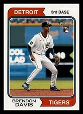 Brendon Davis RC 2023 Topps Heritage #67 Rookie Detroit Tigers Mint