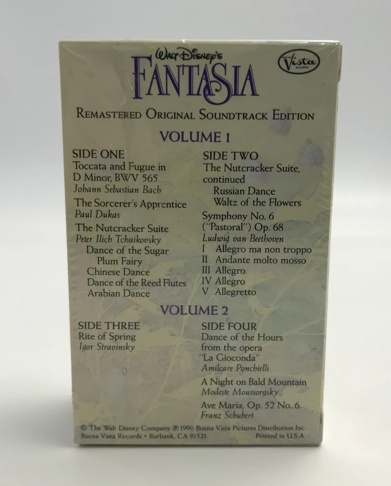Walt Disney's Fantasia Movie Soundtrack 2 Cassette Tapes Mickey Mouse 1990 NEW - Image 3 of 4