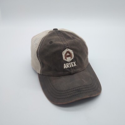 Artex Meshback Brown Baseball Cap Hat Adjustable Hook and Loop