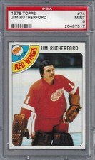 1978 Topps #74 Jim Rutherford Detroit Red Wings NHL PSA 9 Mint 20487517