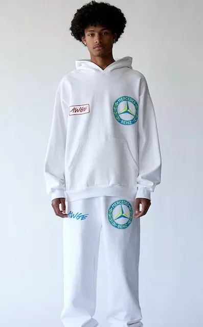 SET Hoodie AWGE x ASAP x Mercedes White Mens Jacket Sweater | eBay