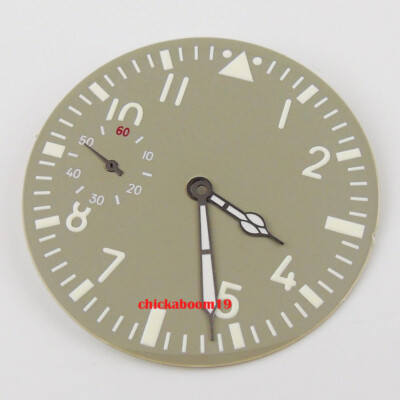 38.9MM Luminous Grey Sterile Watch Dial Fit For 6497 Movement + Watch Hands