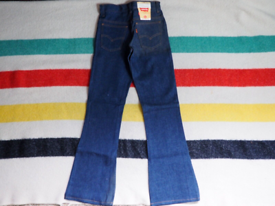 VTG 70s LEVIS 746 Bell Bottom Hippy Flare Blue 26x31 Orange Tab