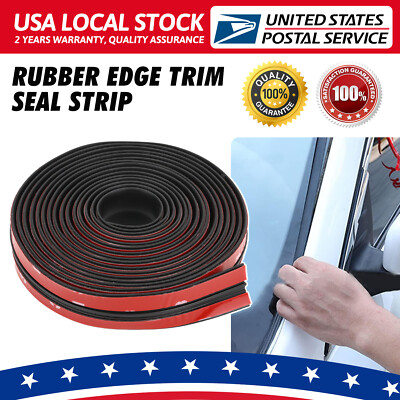6M 4 Car Door Edge Protector Seal Push on Trim Strip Pinchweld Rubber DIY BLACK